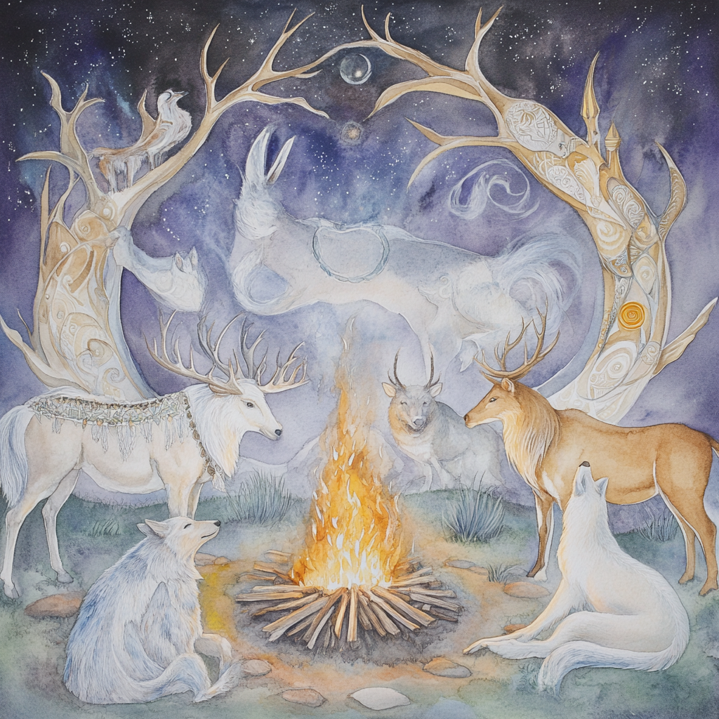 Sacred Animal Fire Canvas