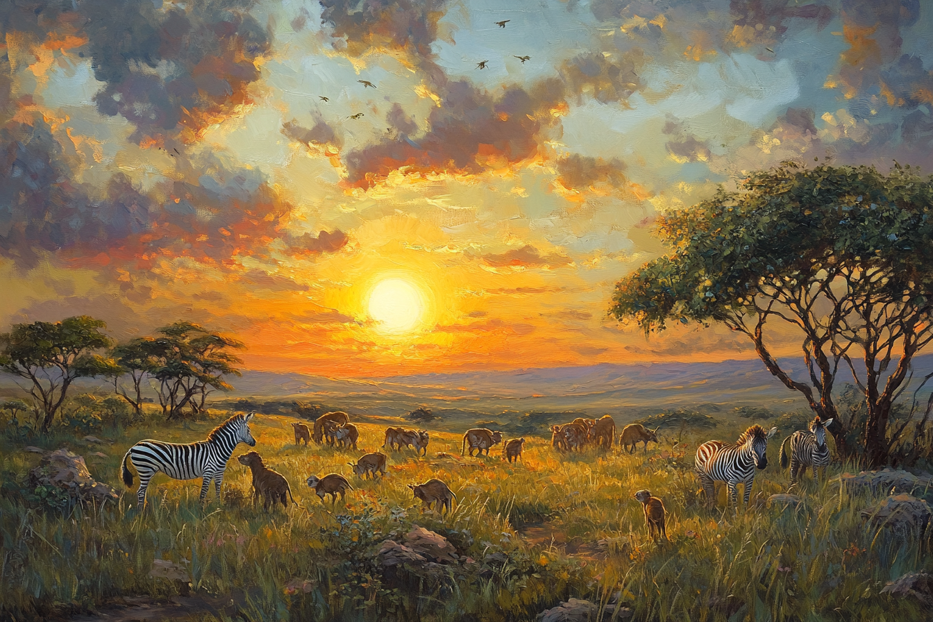 Safari Sunset Canvas