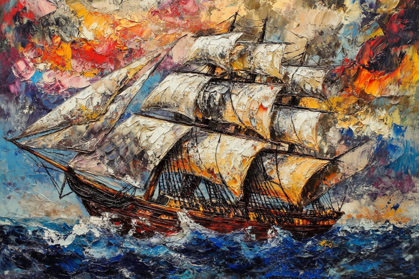 Sailing Ship Tempest Canvas