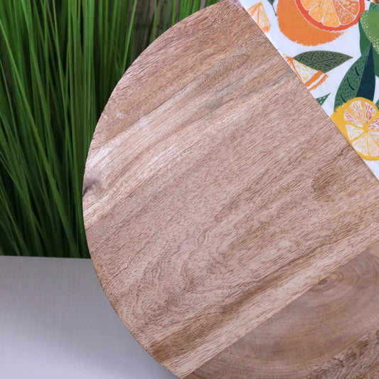 Saitras Round Chopping Board 48cm Enamel Citrus Design - White