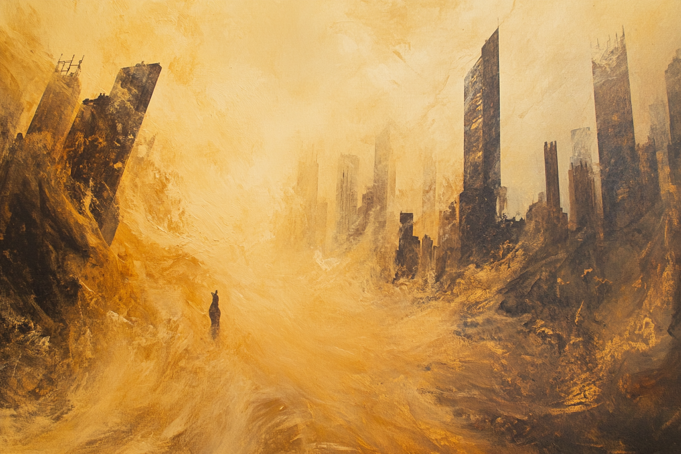 Sandstorm Silhouette Canvas