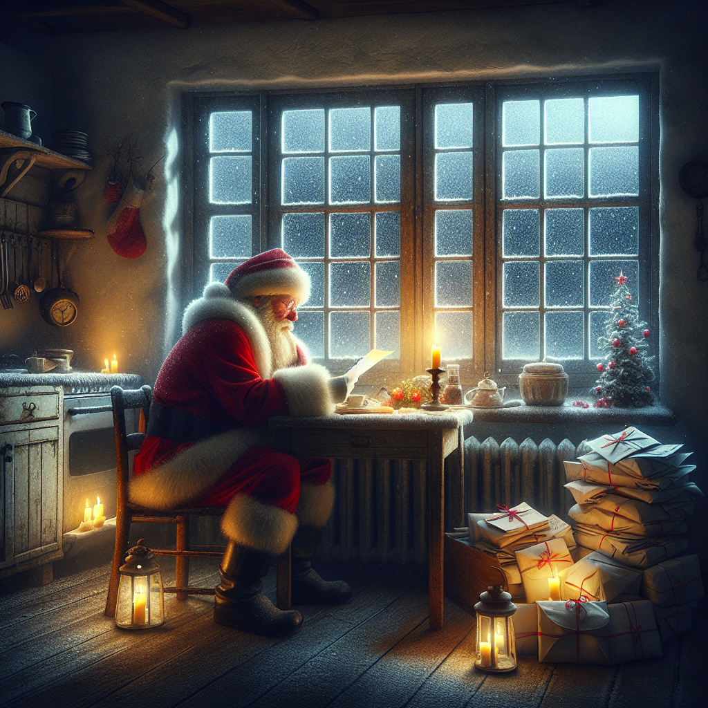 Santa's Reflective Christmas Eve Canvas