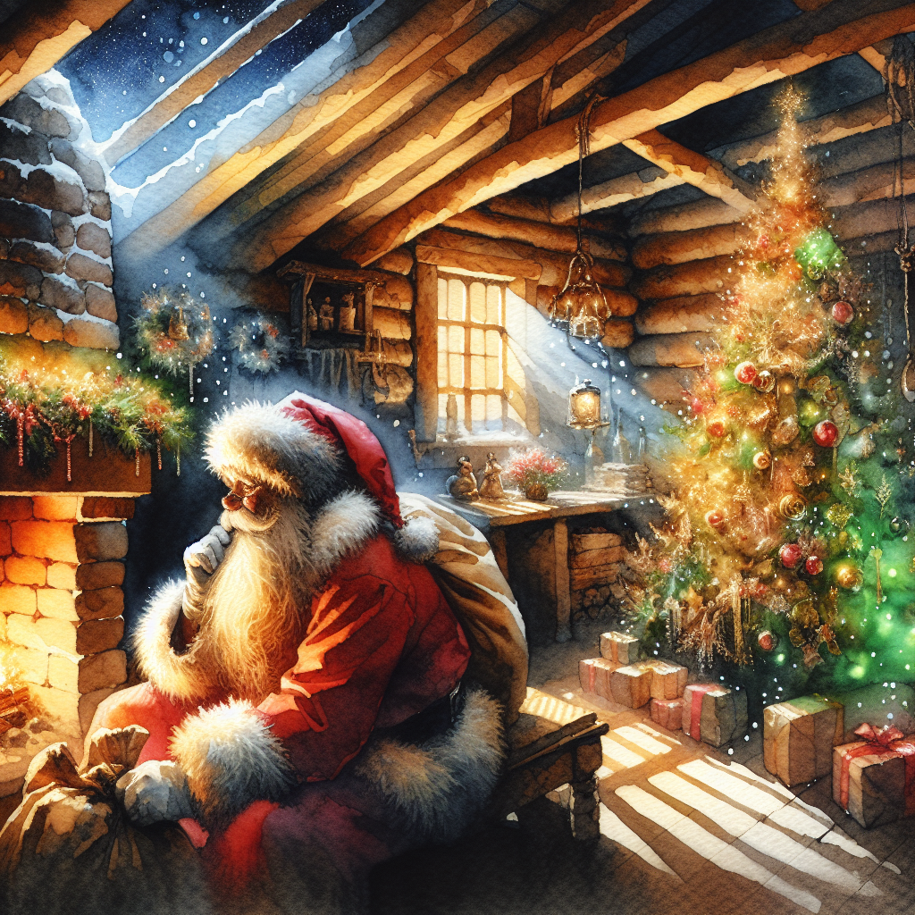 Santa's Serene Solitude Canvas
