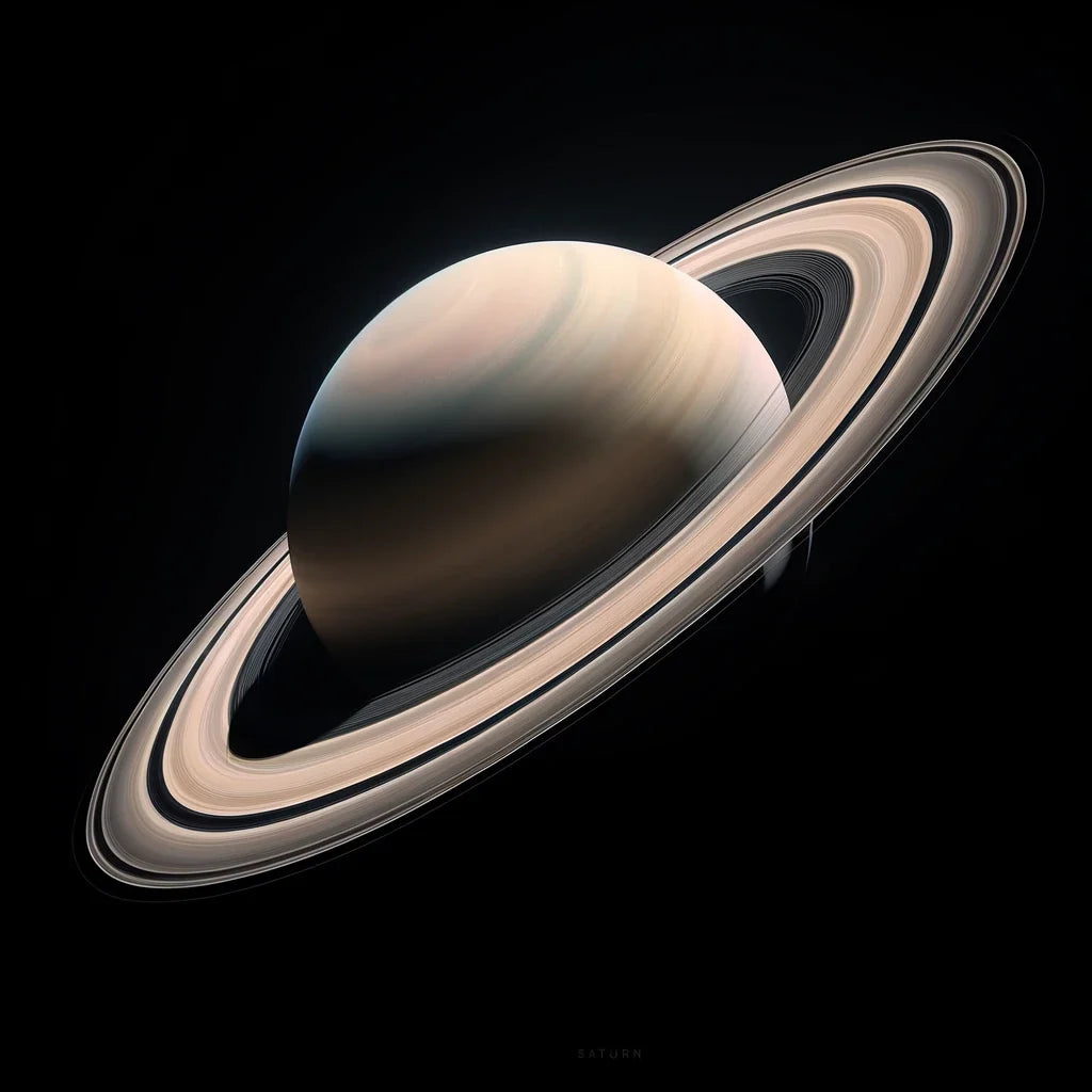 Saturn's Celestial Solitude Cotton Cushion
