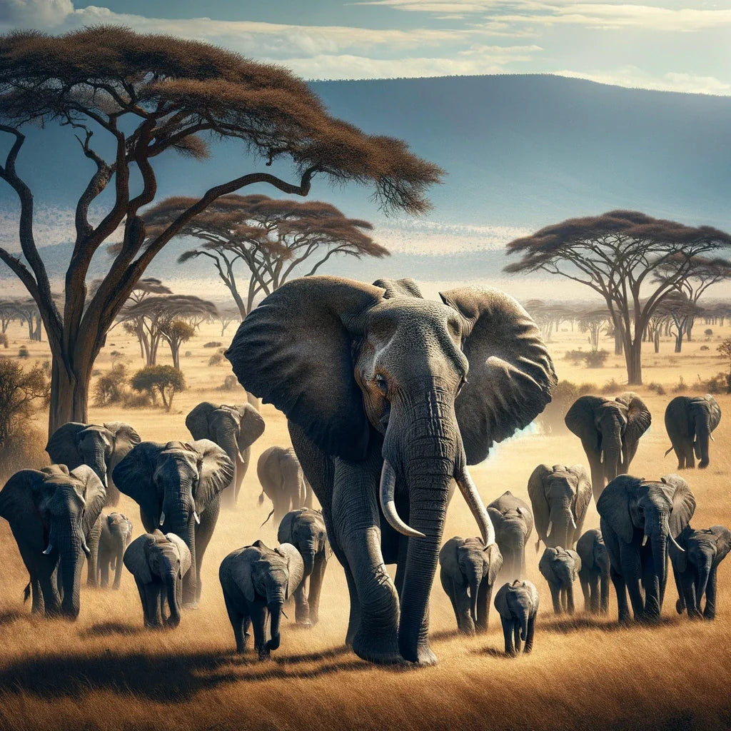 Savannah Elephants Canvas