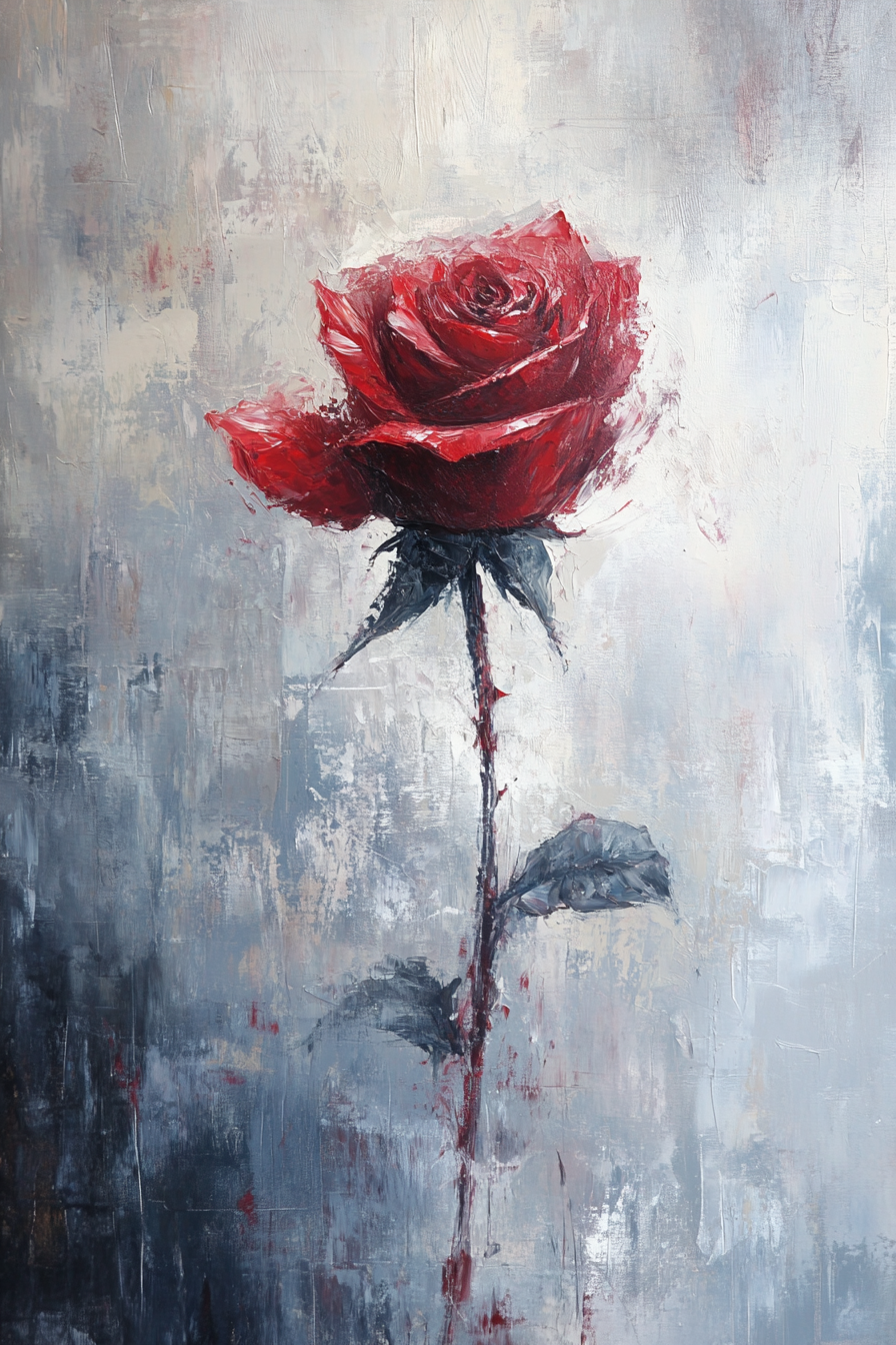 Scarlet Whisper Rose Canvas