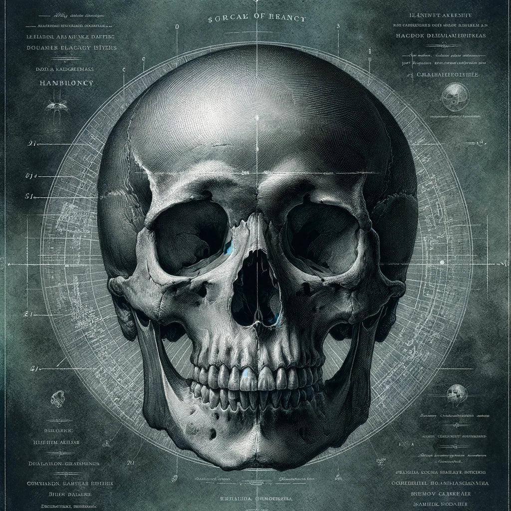 Scientific Illustration Skull Canvas