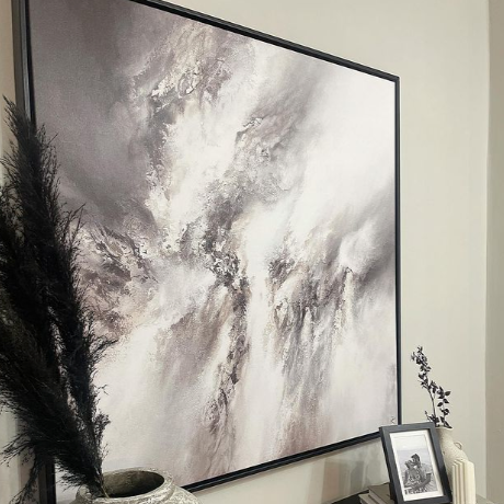 Fusion I Square Framed Printed Canvas