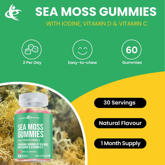 Sea Moss Gummies with Iodine, Vitamin C & Vitamin D - Anti-Inflammatory & Immunity Support