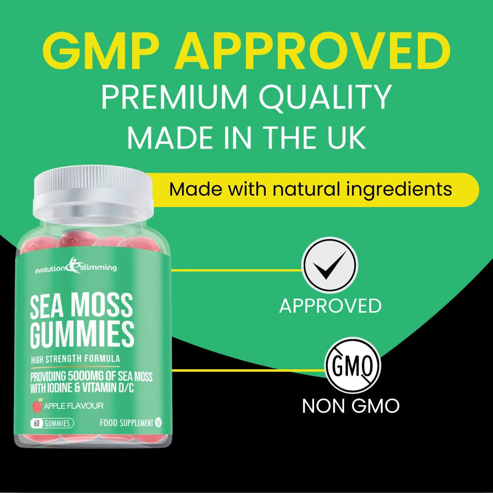 Sea Moss Gummies with Iodine, Vitamin C & Vitamin D - Anti-Inflammatory & Immunity Support