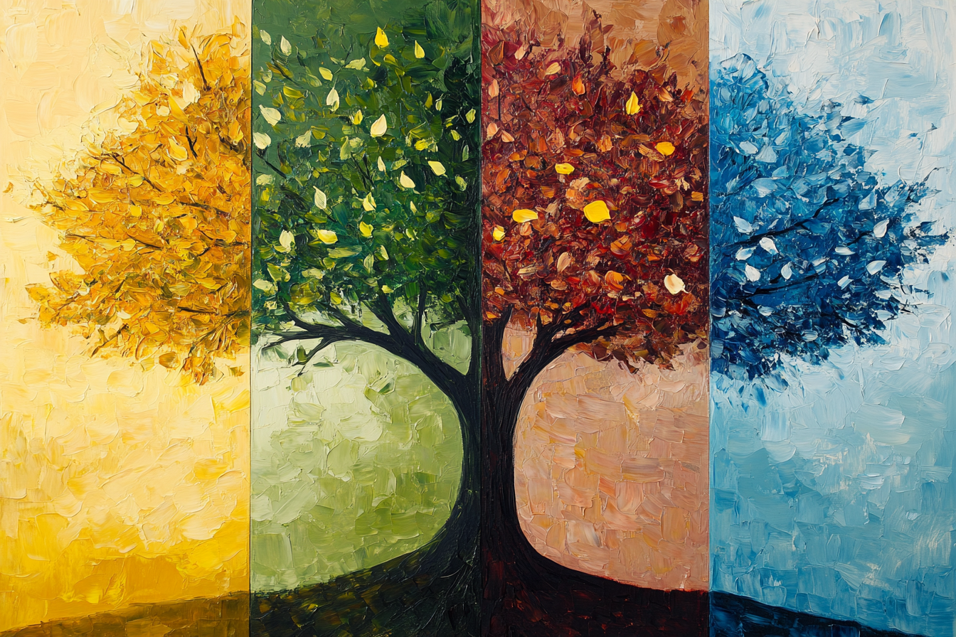 Seasonal Tree Symphony Canvas