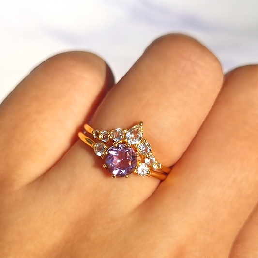 Selene Lavender Amethyst Ring Set in 18k Gold Vermeil