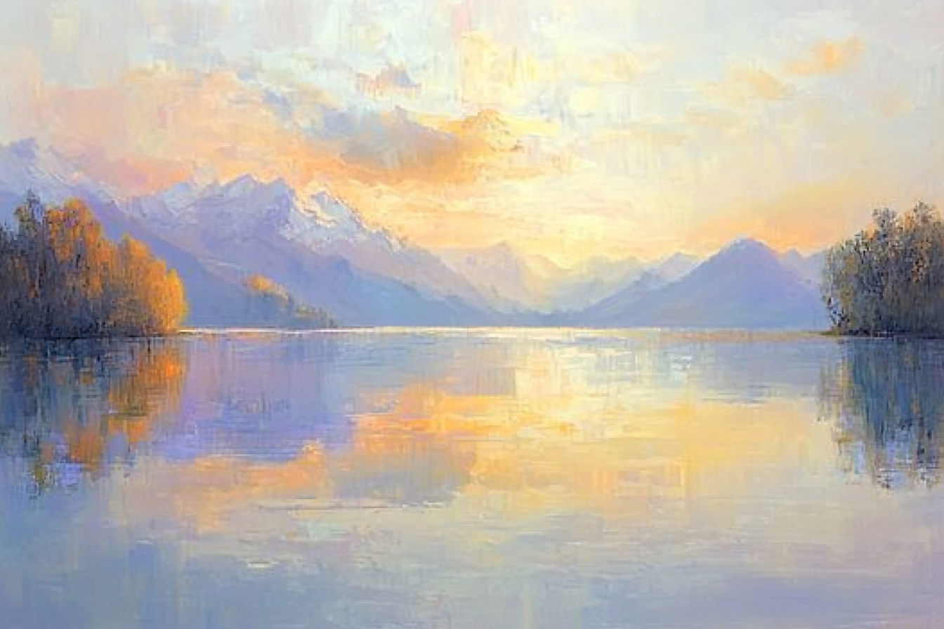 Serene Lake Dawn Canvas