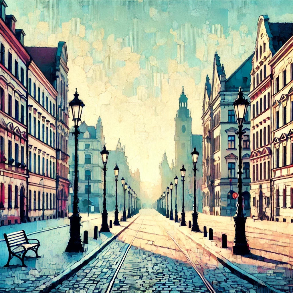 Serene Morning Old Town Canvas