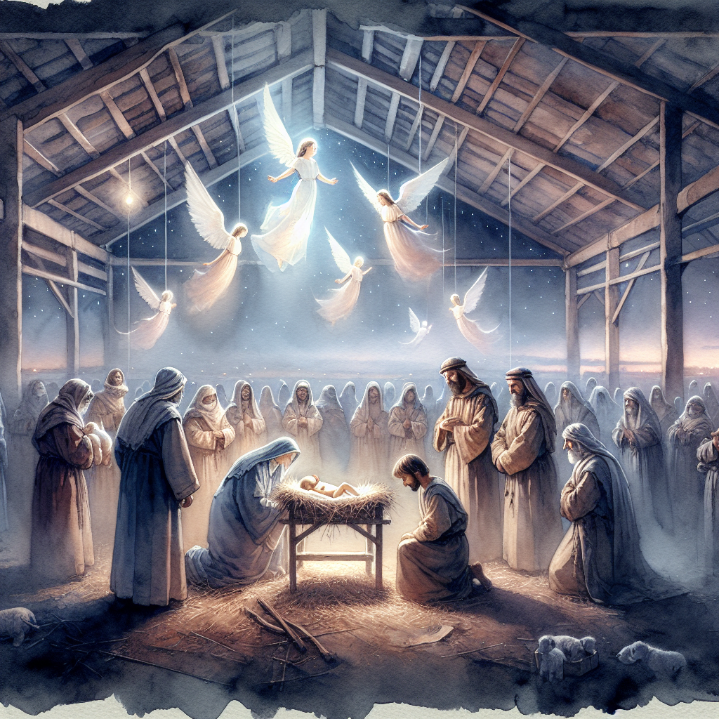 Serene Nativity Nightfall Canvas