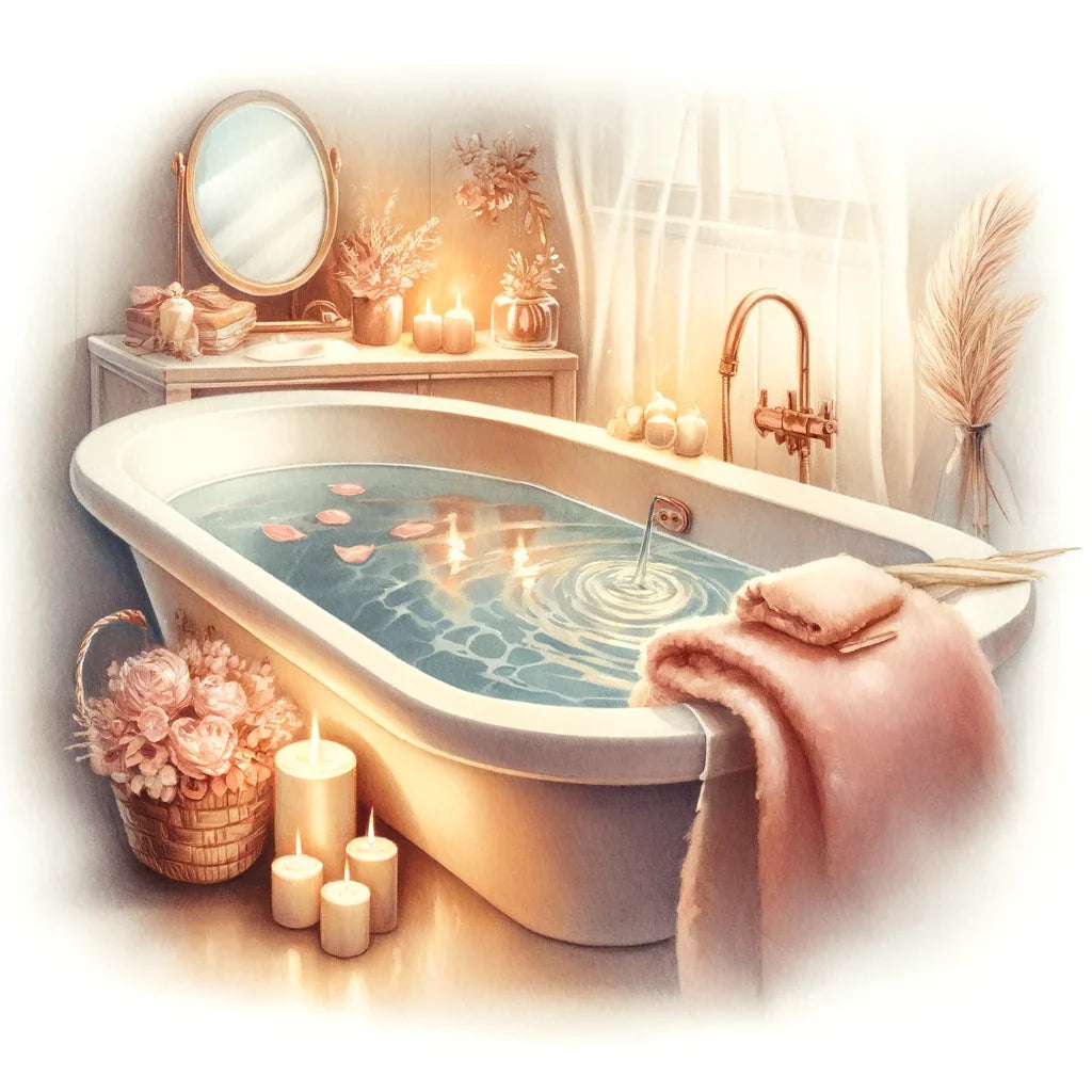 Serene Soak Watercolor Canvas