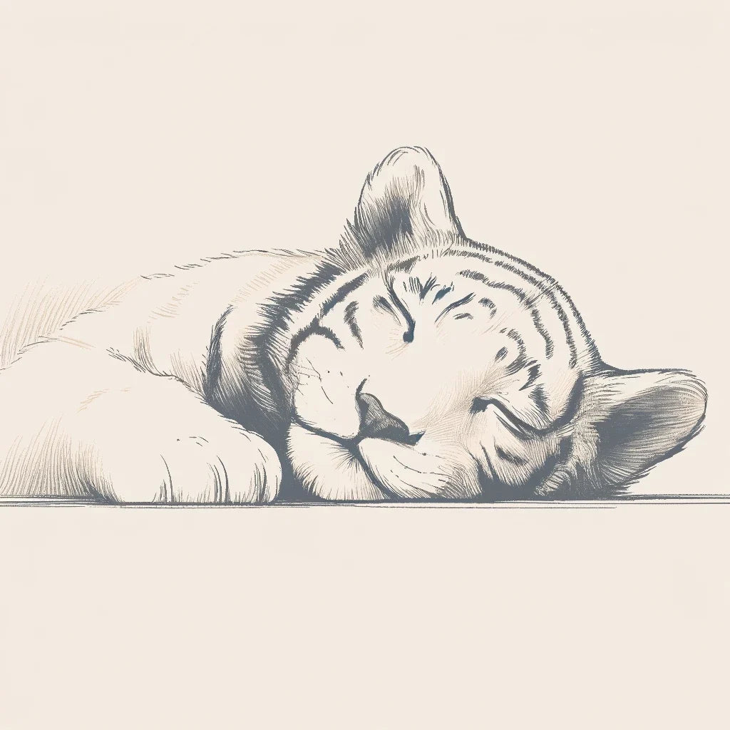Serenity Tiger Sketch Canvas