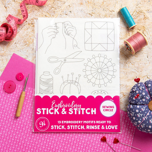 'Sewing Circle' Quilting and Dressmaking Stick & Stitch Embroidery Pack