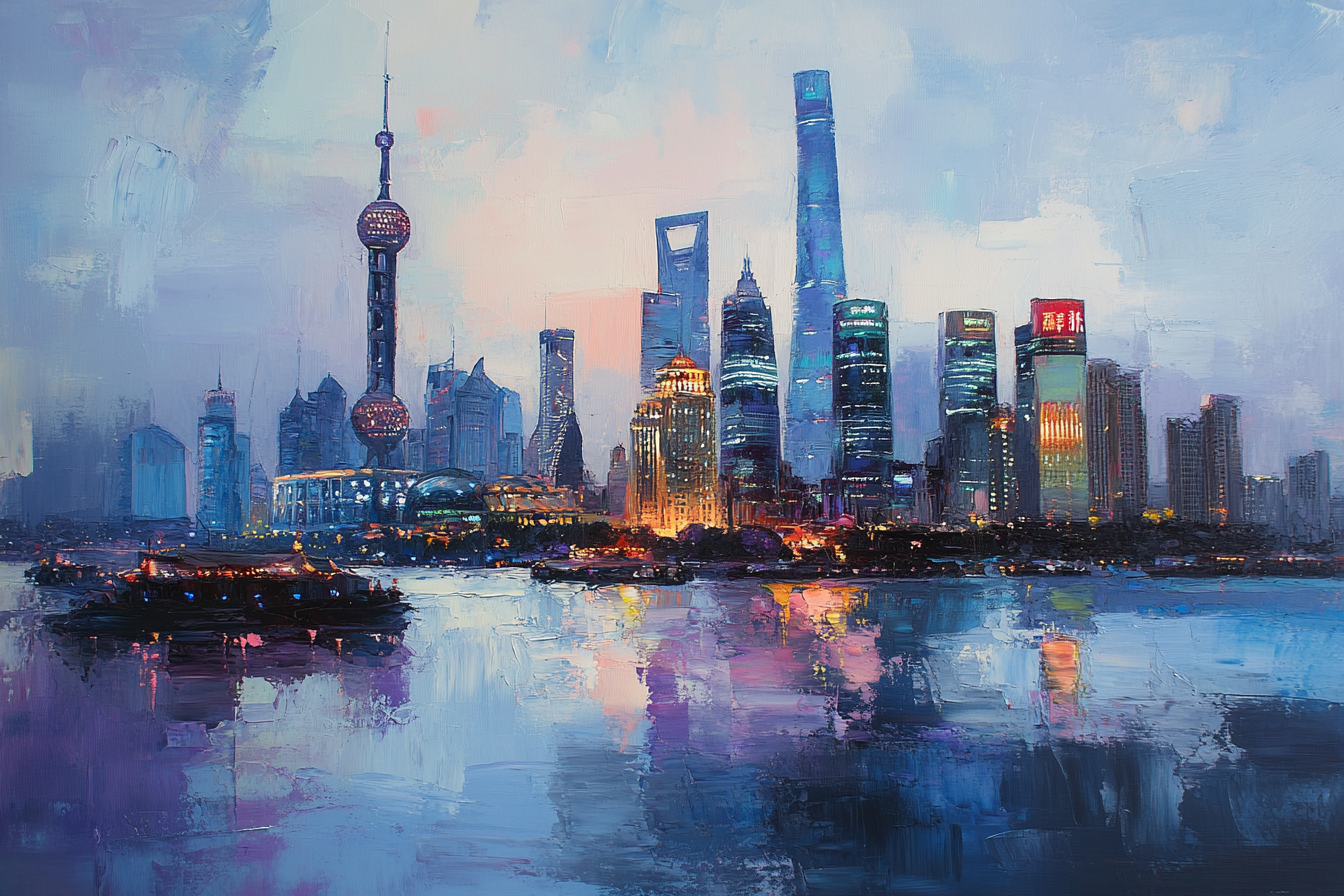 Shanghai Skyline Harmony Canvas