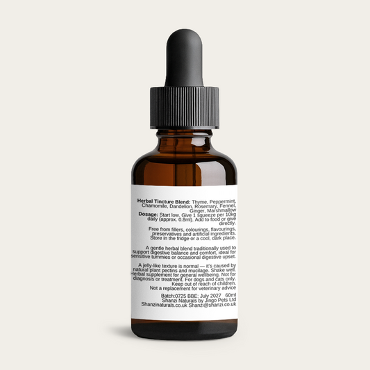Shanzi Naturals Tummy Comfort – Herbal Digestive Drops for Dogs & Cats