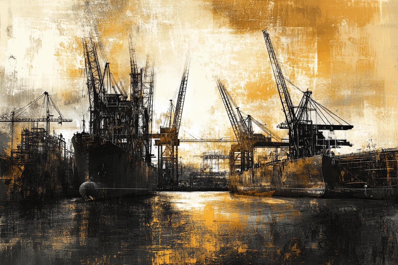 Shipyard Silhouette Blanket