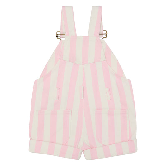Classic Wide Stripe Denim Shorts - Pink
