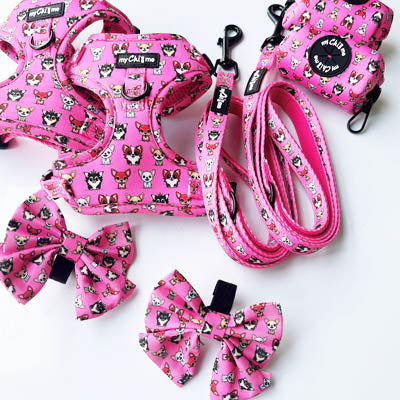 Signature Pink Chihuahua Print Exclusive Small Dog Harness by My Chi and Me SALE