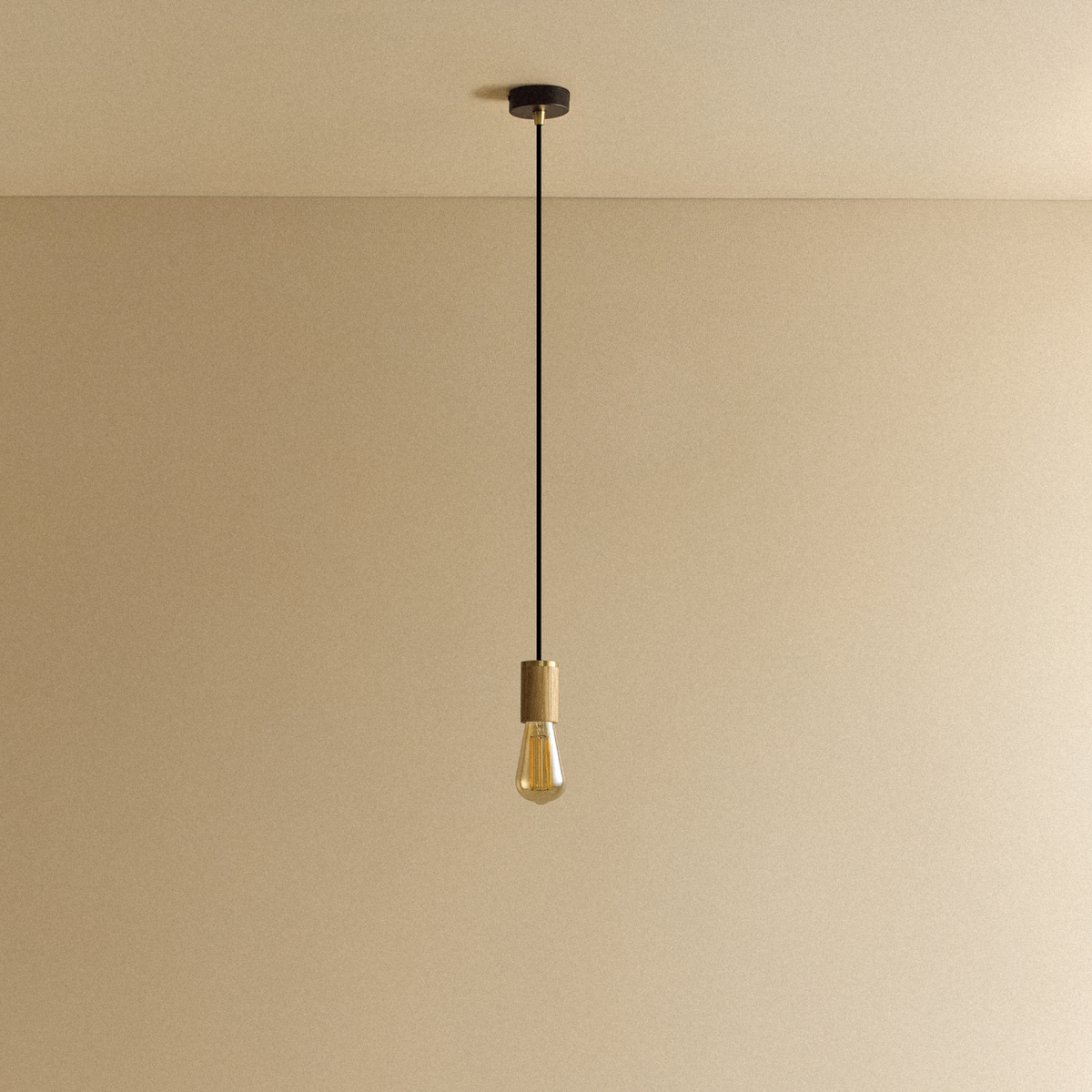 Squirrel Cage Pendant Light in Oak