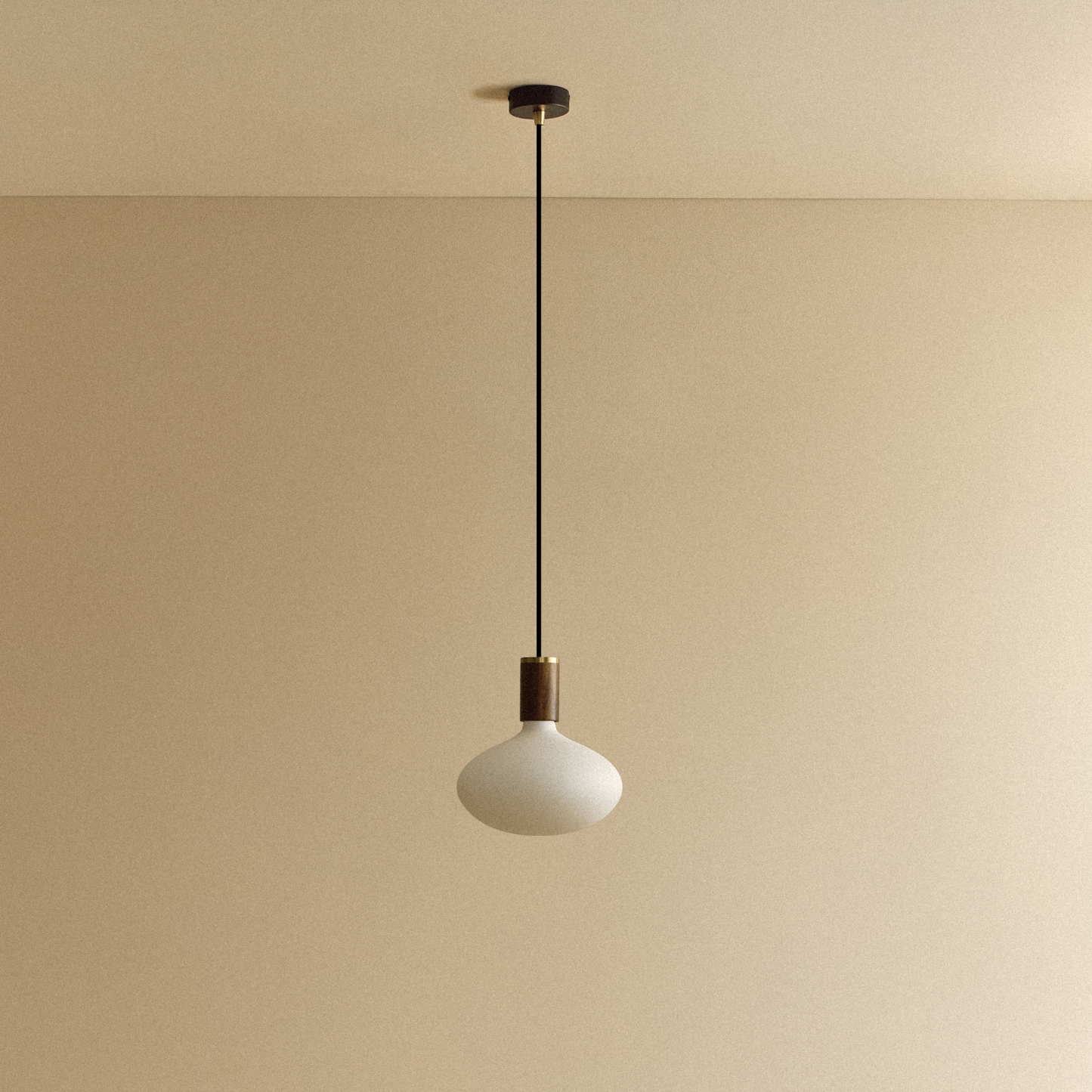 Oval Dim-to-Warm Pendant Light in Walnut
