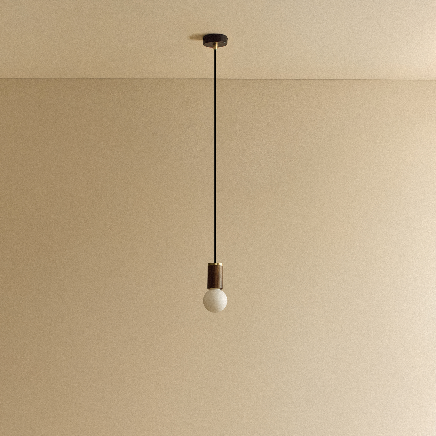 Sphere II Pendant Light in Walnut