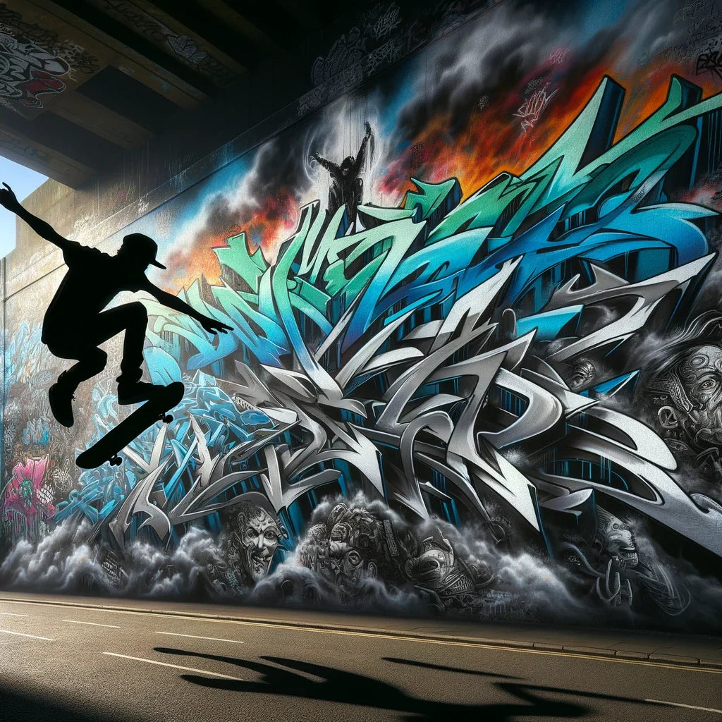 Skater's Silhouette Cotton Cushion