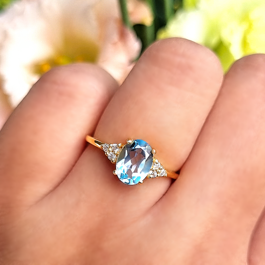 Sky Blue Topaz Ring in 18k Gold Vermeil