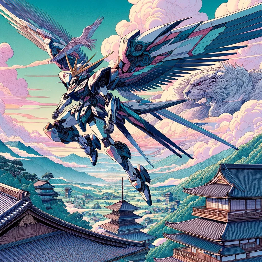 Skybound Mecha Warrior Canvas