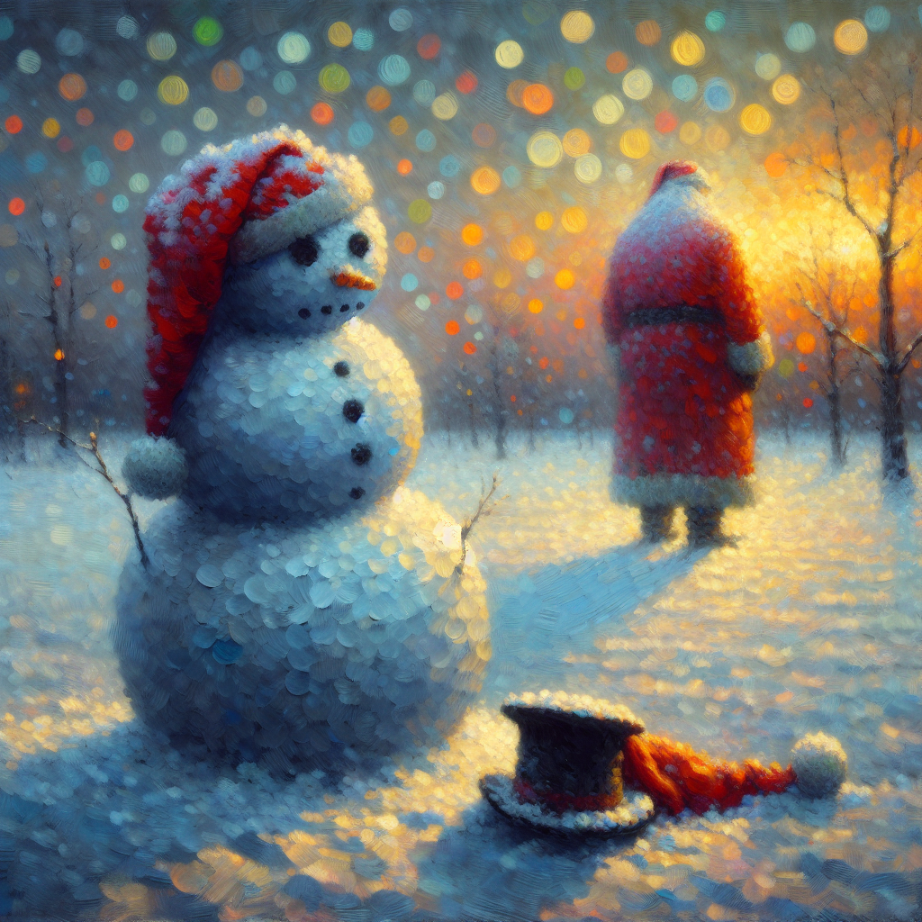 Snowman's Twilight Solitude Canvas