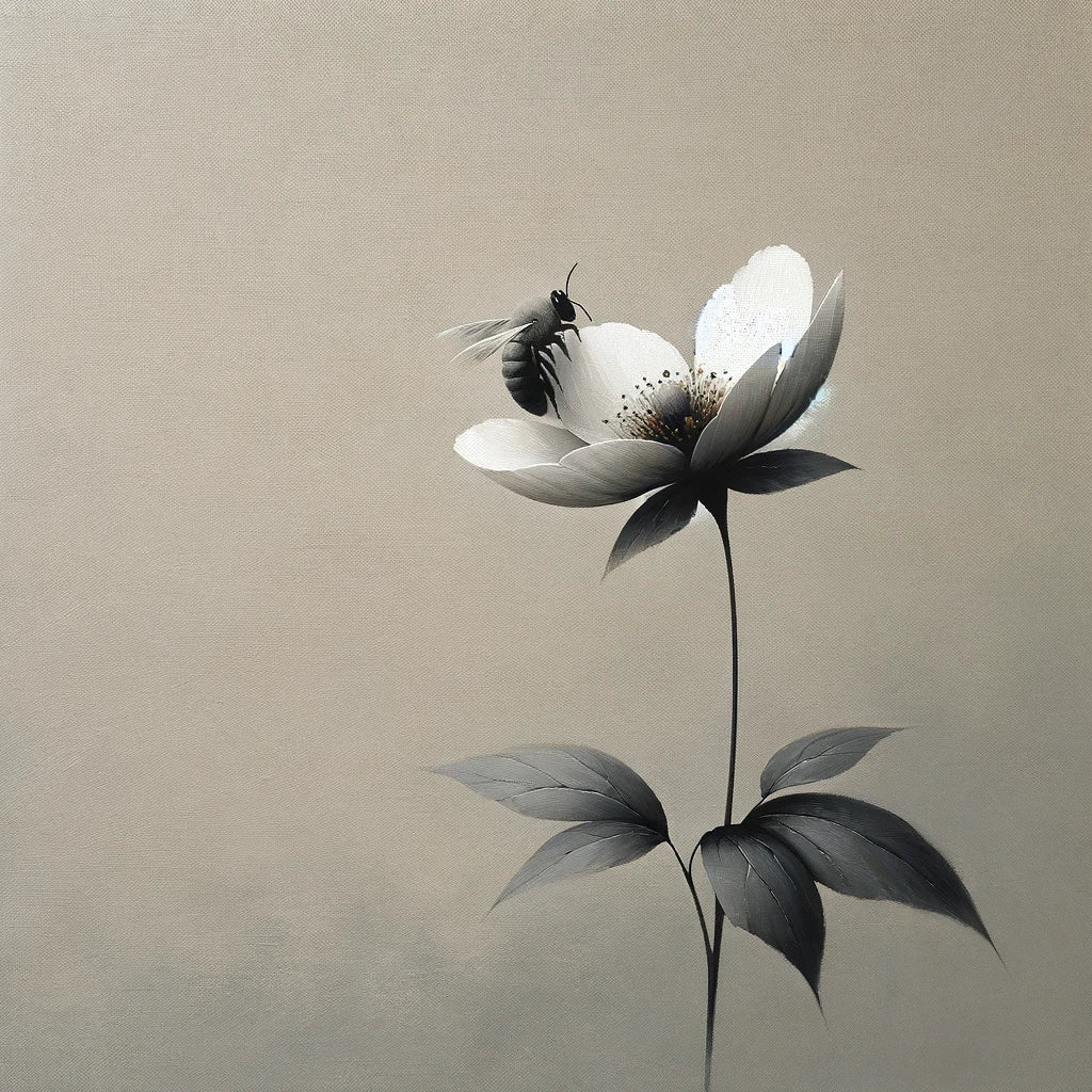 Solitude in Bloom Bee Canvas
