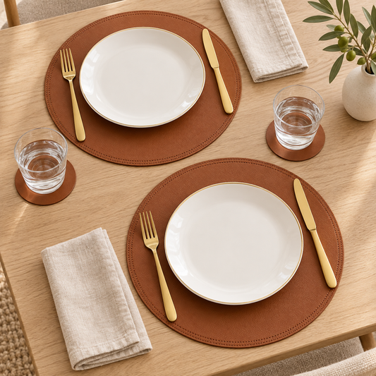 SophistiMat Brown Placemat & Coaster Set