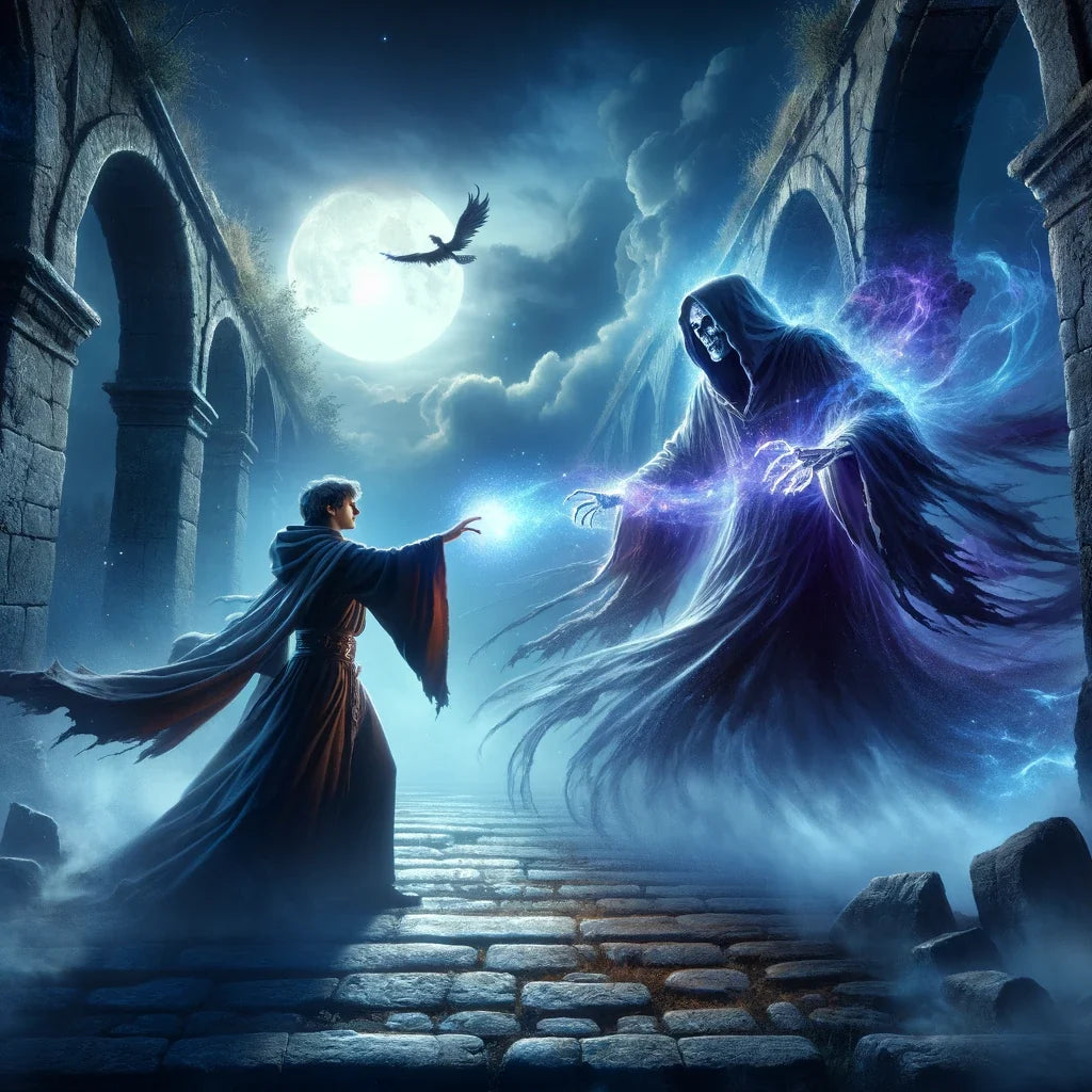 Sorcerer's Moonlit Duel Canvas