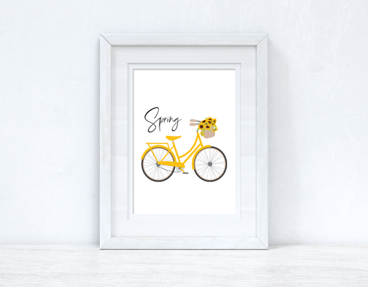 Spring Yellow Bike Spring Seasonal Wall Home Decor Print