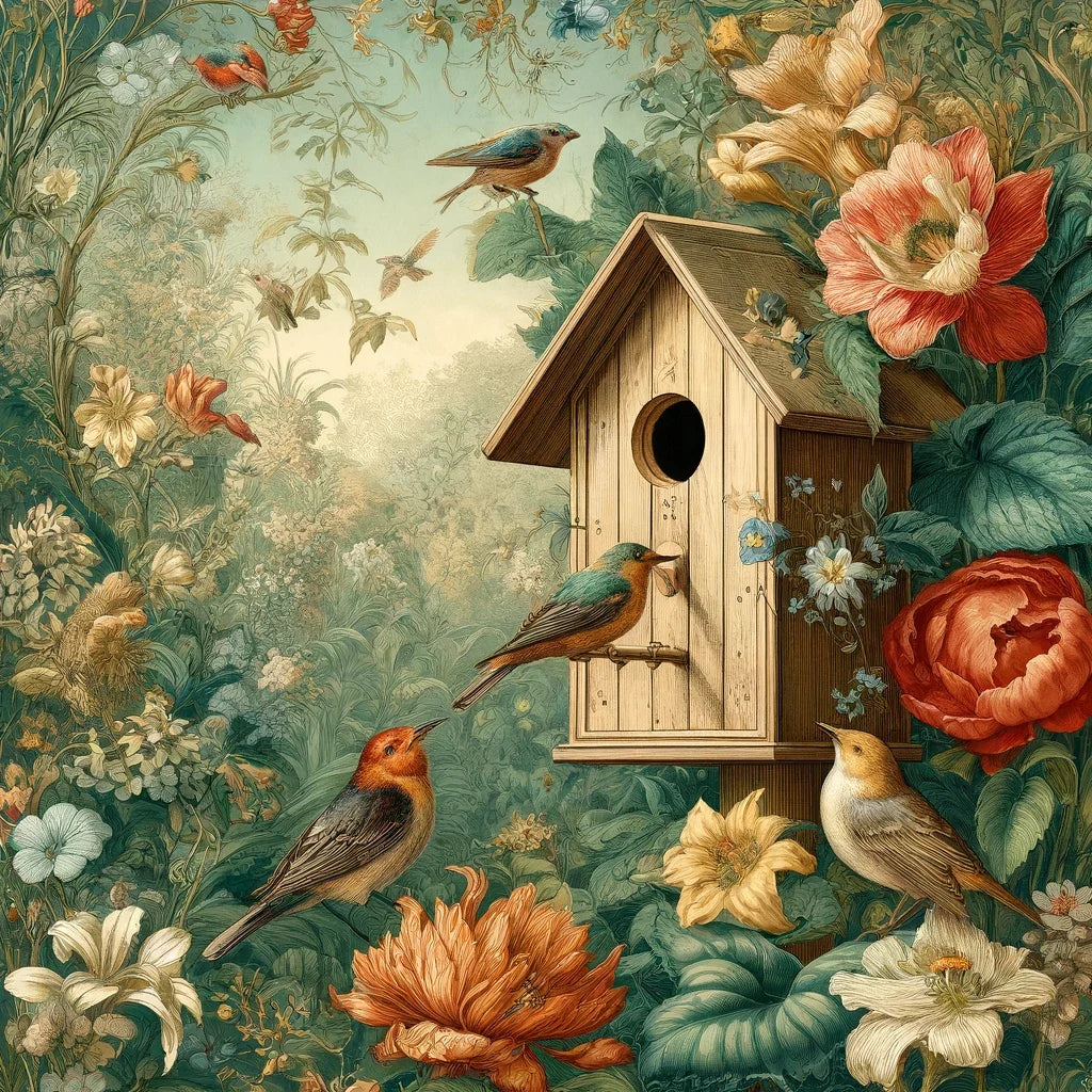 Springtime Nest Haven Cotton Cushion