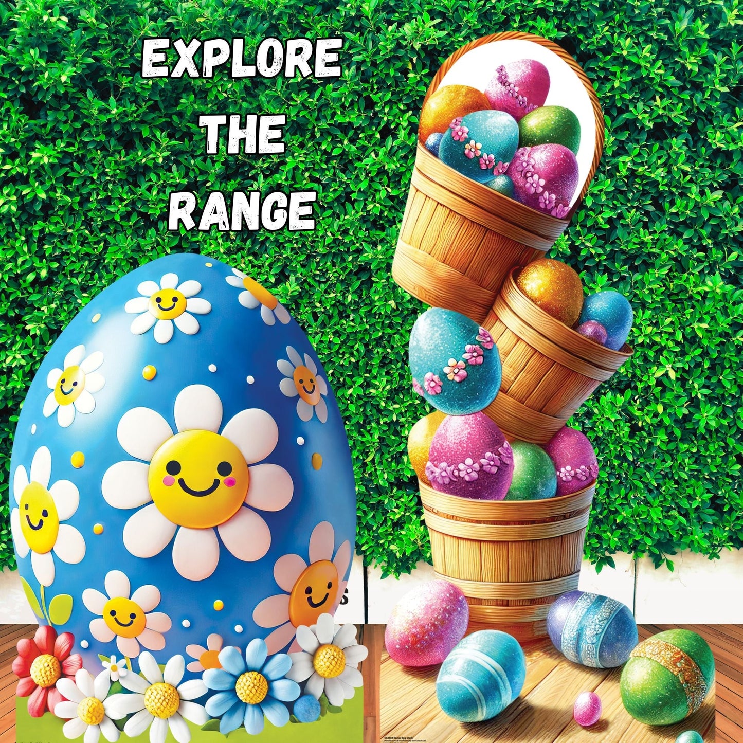 SC4690 Cute Easter Egg with Chick Star Mini Cardboard Cut Out Height 93cm