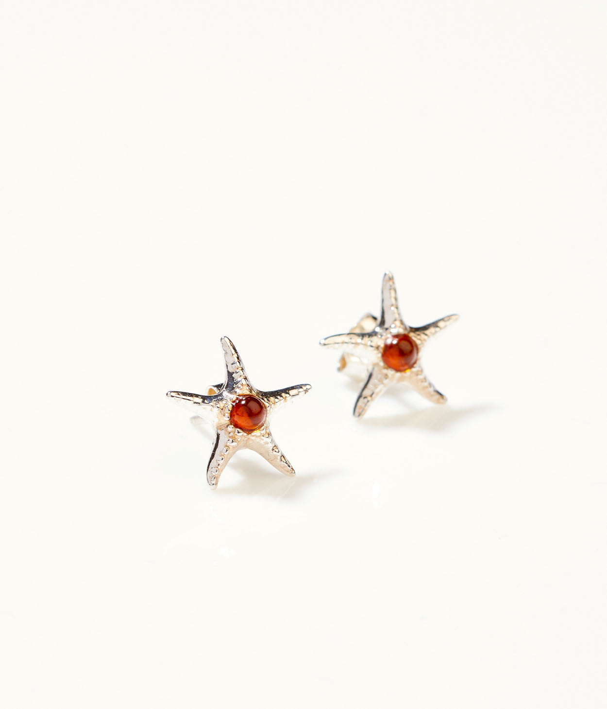 Amber Starfish Stud Earrings