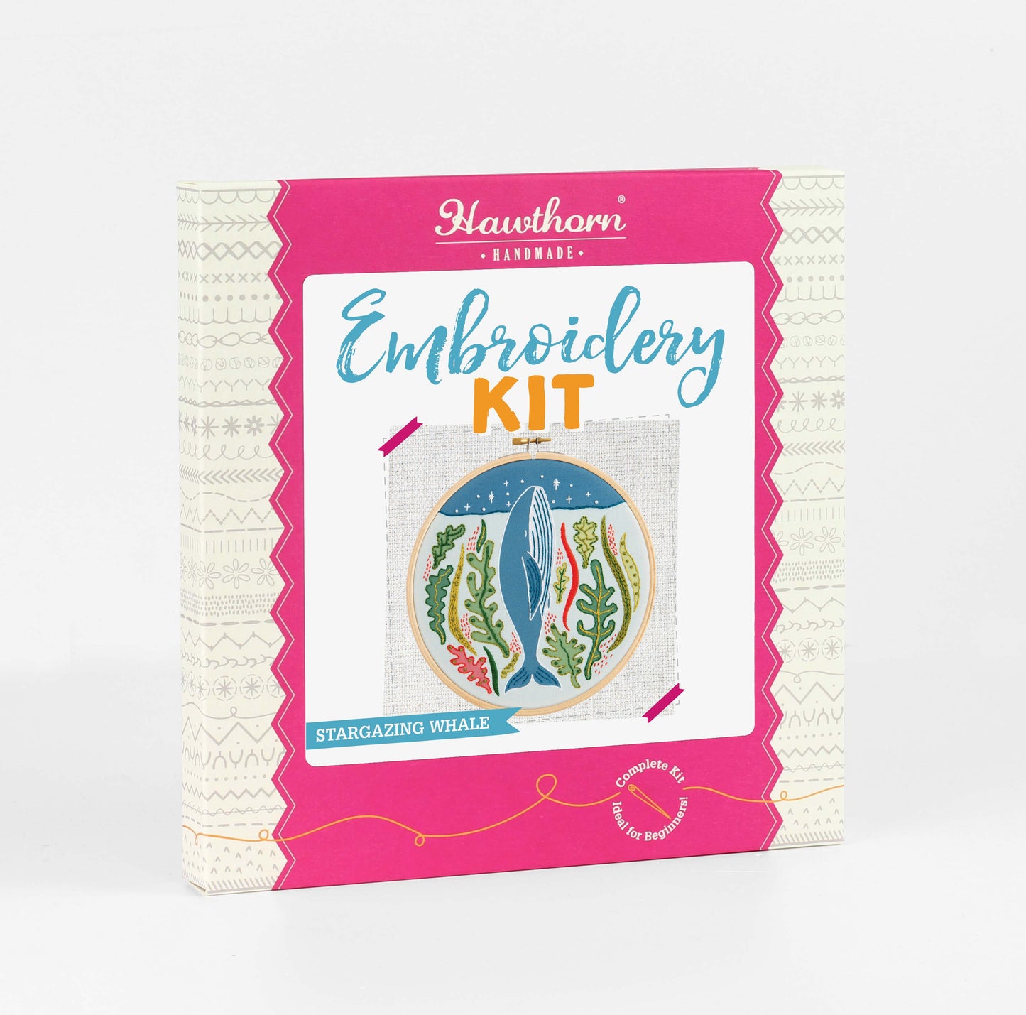 'Stargazing Whale' Ocean Embroidery Kit for Beginners