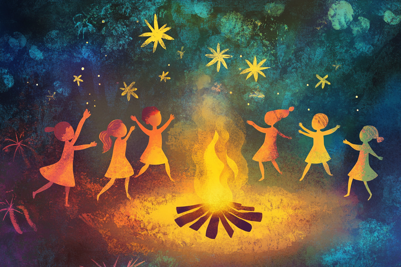 Starlit Campfire Dance Canvas