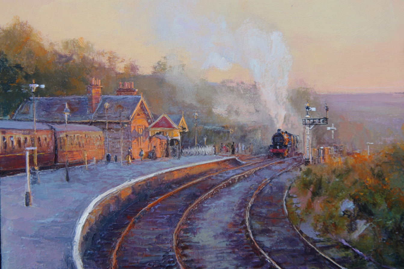 Steam Train Sunrise Canvas