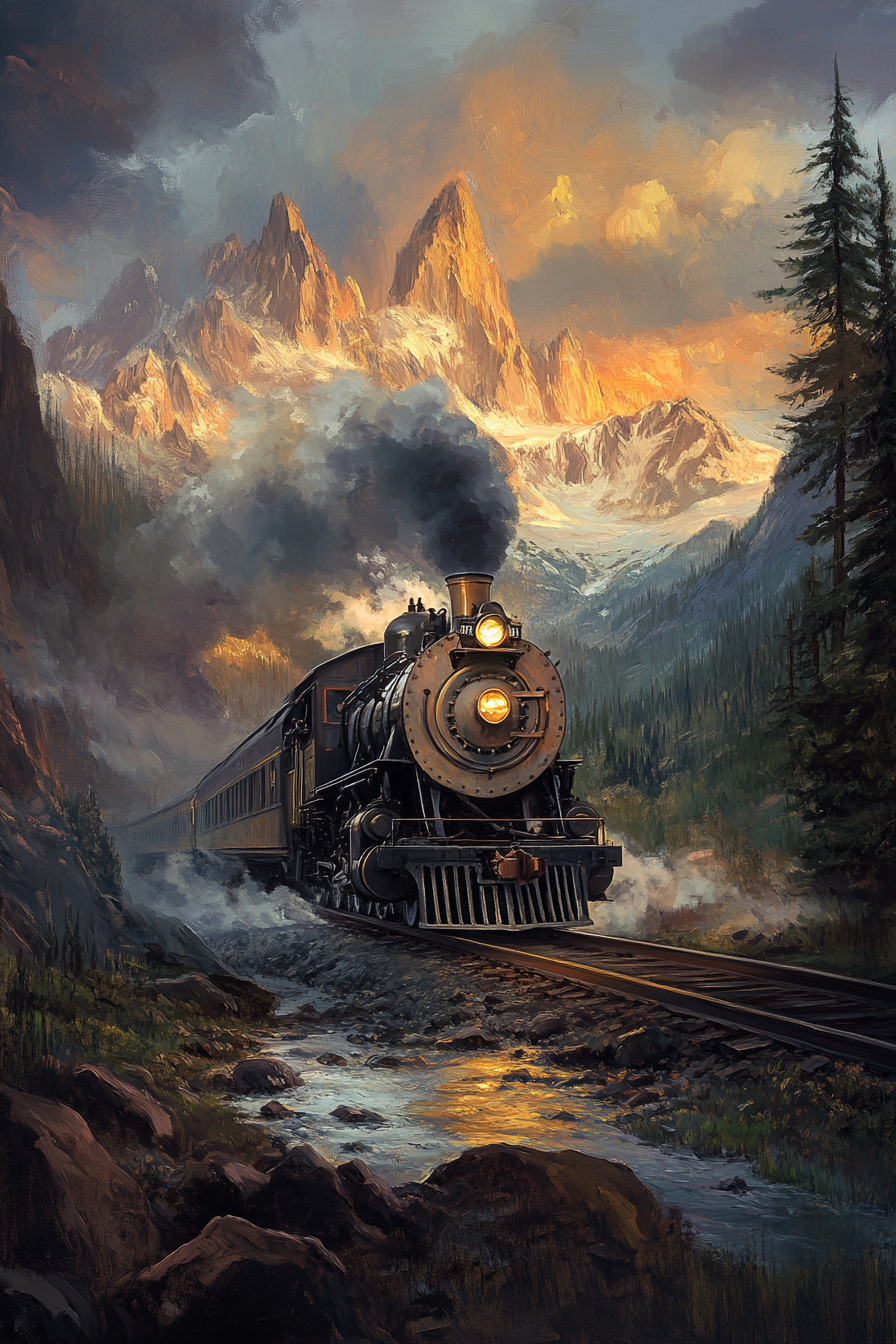 Steam Train Valley Canvas