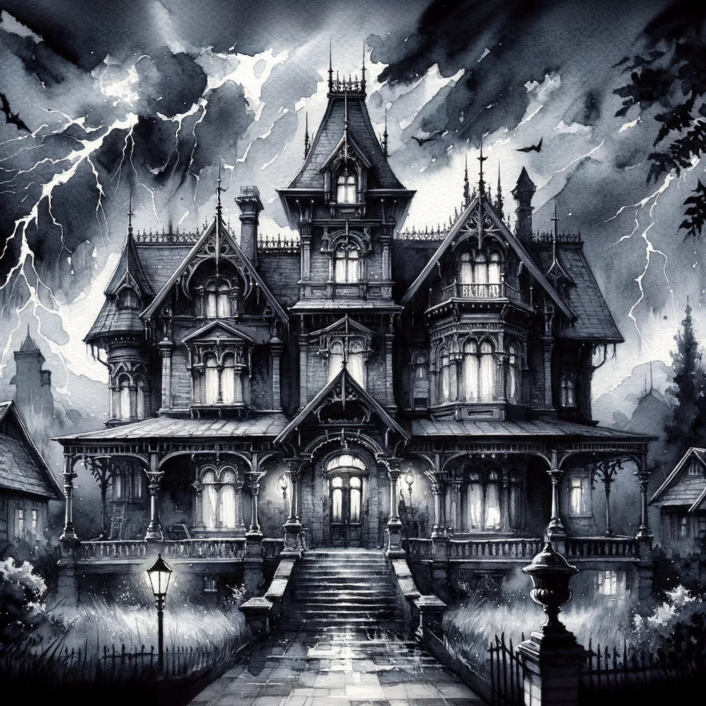 Stormy Mansion Canvas