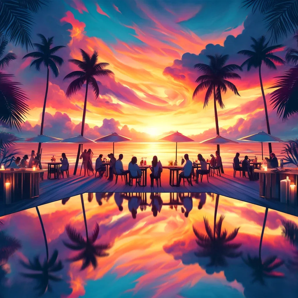 Summer Beach Bar Bliss Cotton Cushion