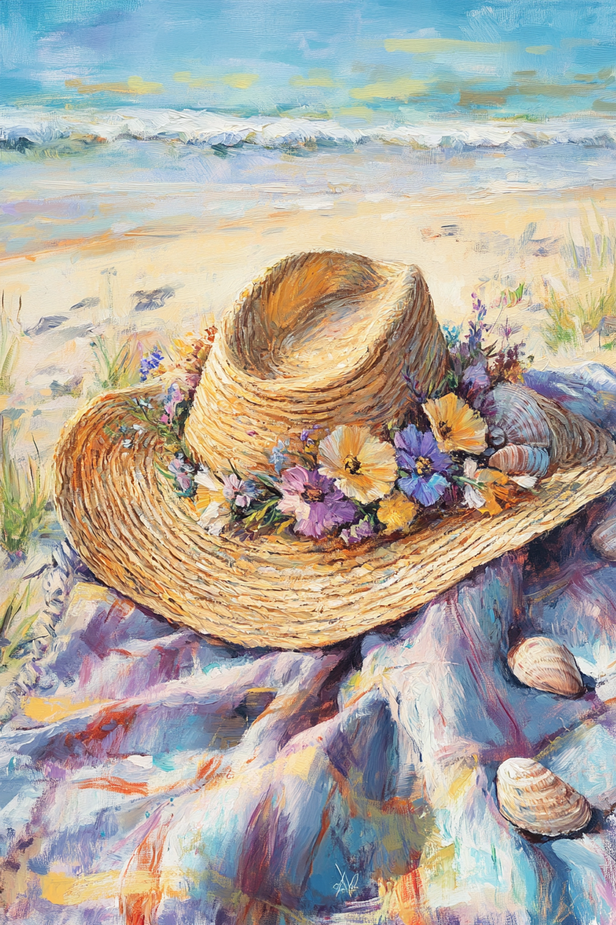 Summer Straw Hat Canvas
