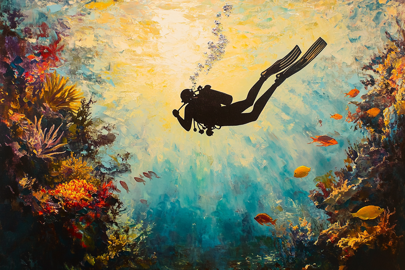 Sunrise Diver Canvas