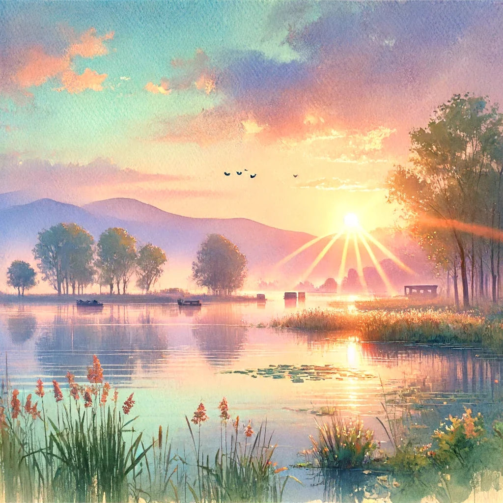 Sunrise Over Masazir Lake Canvas
